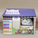 Maxbell Corrugated Cardboard Cat House with Scratching Pad for Training Toy Cats Pink