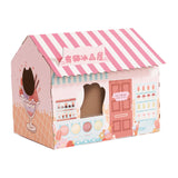 Maxbell Corrugated Cardboard Cat House with Scratching Pad for Training Toy Cats Pink