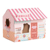Maxbell Corrugated Cardboard Cat House with Scratching Pad for Training Toy Cats Pink