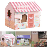 Maxbell Corrugated Cardboard Cat House with Scratching Pad for Training Toy Cats Pink
