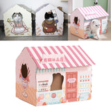Maxbell Corrugated Cardboard Cat House with Scratching Pad for Training Toy Cats Pink