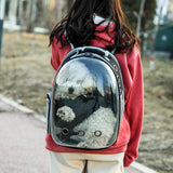Maxbell Expandable Cat Carrier Clear Bubble Backpack for Sightseeing Outdoor Red