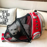 Maxbell Expandable Cat Carrier Clear Bubble Backpack for Sightseeing Outdoor Red