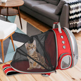 Maxbell Expandable Cat Carrier Clear Bubble Backpack for Sightseeing Outdoor Red