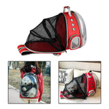 Maxbell Expandable Cat Carrier Clear Bubble Backpack for Sightseeing Outdoor Red