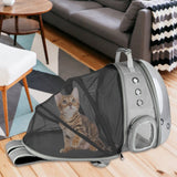 Maxbell Expandable Cat Carrier Clear Bubble Backpack for Sightseeing Outdoor Gray