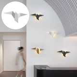 Maxbell Warm Light Color LED Flying Bird Wall Lamp Wall Light for Cafe Bedroom Loft White