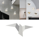 Maxbell Warm Light Color LED Flying Bird Wall Lamp Wall Light for Cafe Bedroom Loft White