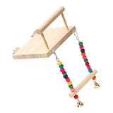 Maxbell Parrot Birds Wooden Perch Cage Hanging Holder Cockatiel  Stand and swing