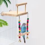 Maxbell Parrot Birds Wooden Perch Cage Hanging Holder Cockatiel  Stand and swing