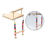 Maxbell Parrot Birds Wooden Perch Cage Hanging Holder Cockatiel  Stand and swing