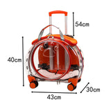 Maxbell Pet Carrier Outing Backpack Trolley Case for Travel Puppy Cat Bag Bubble Box Orange