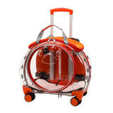 Maxbell Pet Carrier Outing Backpack Trolley Case for Travel Puppy Cat Bag Bubble Box Orange