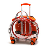 Maxbell Pet Carrier Outing Backpack Trolley Case for Travel Puppy Cat Bag Bubble Box Orange