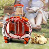 Maxbell Pet Carrier Outing Backpack Trolley Case for Travel Puppy Cat Bag Bubble Box Orange