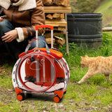 Maxbell Pet Carrier Outing Backpack Trolley Case for Travel Puppy Cat Bag Bubble Box Orange