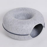 Maxbell Felt Cat Cave Scratch Resistant Summer Breathable Tunnel Bed Light grey