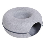 Maxbell Felt Cat Cave Scratch Resistant Summer Breathable Tunnel Bed Light grey