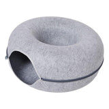Maxbell Felt Cat Cave Scratch Resistant Summer Breathable Tunnel Bed Light grey