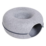 Maxbell Felt Cat Cave Scratch Resistant Summer Breathable Tunnel Bed Light grey