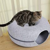 Maxbell Felt Cat Cave Scratch Resistant Summer Breathable Tunnel Bed Light grey