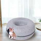 Maxbell Felt Cat Cave Scratch Resistant Summer Breathable Tunnel Bed Light grey