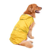 Maxbell Reflective Strip Large Dog Raincoat Pet Poncho Rainwear Clothes Yellow 4XL