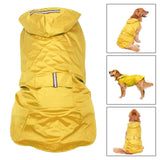 Maxbell Reflective Strip Large Dog Raincoat Pet Poncho Rainwear Clothes Yellow 4XL