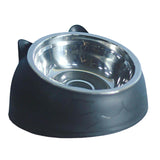 Maxbell Cat Dog Bowl Raised Tilted Elevated Non Slip Pet Container for Dog Cat Black