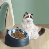 Maxbell Cat Dog Bowl Raised Tilted Elevated Non Slip Pet Container for Dog Cat Black