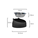 Maxbell Cat Dog Bowl Raised Tilted Elevated Non Slip Pet Container for Dog Cat Black