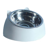 Maxbell Cat Dog Bowl Raised Tilted Elevated Non Slip Pet Container for Dog Cat White