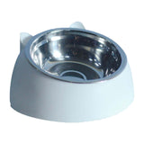 Maxbell Cat Dog Bowl Raised Tilted Elevated Non Slip Pet Container for Dog Cat White