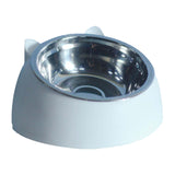 Maxbell Cat Dog Bowl Raised Tilted Elevated Non Slip Pet Container for Dog Cat White