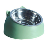 Maxbell Cat Dog Bowl Raised Tilted Elevated Non Slip Pet Container for Dog Cat Green