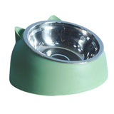 Maxbell Cat Dog Bowl Raised Tilted Elevated Non Slip Pet Container for Dog Cat Green