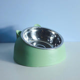 Maxbell Cat Dog Bowl Raised Tilted Elevated Non Slip Pet Container for Dog Cat Green