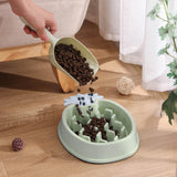 Maxbell Pet Puzzle Bowls Feeder Anti Skid Dog Slow Down Eating Bowl for Obesity Green