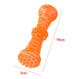 Maxbell Dog Chew Toys Teeth Cleaning Durable Squeaky Dog Toys Orange 18x5cm