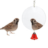 Maxbell Bird Cage Mirror Hanging Bell Anti Broken for Canaries Cockatiel  10cm