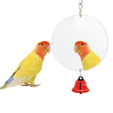 Maxbell Bird Cage Mirror Hanging Bell Anti Broken for Canaries Cockatiel  10cm