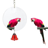 Maxbell Bird Cage Mirror Hanging Bell Anti Broken for Canaries Cockatiel  10cm