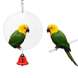 Maxbell Bird Cage Mirror Hanging Bell Anti Broken for Canaries Cockatiel  10cm