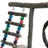Maxbell Bird Play Stand Toy Parrot Playground Climbing Ladder Exercise Wooden Perch Style A 32x29x26cm