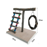 Maxbell Bird Play Stand Toy Parrot Playground Climbing Ladder Exercise Wooden Perch Style A 32x29x26cm