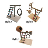Maxbell Bird Play Stand Toy Parrot Playground Climbing Ladder Exercise Wooden Perch Style A 32x29x26cm