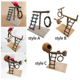 Maxbell Bird Play Stand Toy Parrot Playground Climbing Ladder Exercise Wooden Perch Style A 32x29x26cm