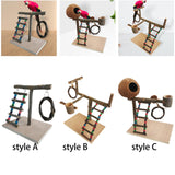 Maxbell Bird Play Stand Toy Parrot Playground Climbing Ladder Exercise Wooden Perch Style A 32x29x26cm