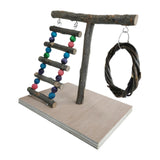 Maxbell Bird Play Stand Toy Parrot Playground Climbing Ladder Exercise Wooden Perch Style A 32x29x26cm