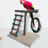 Maxbell Bird Play Stand Toy Parrot Playground Climbing Ladder Exercise Wooden Perch Style A 32x29x26cm